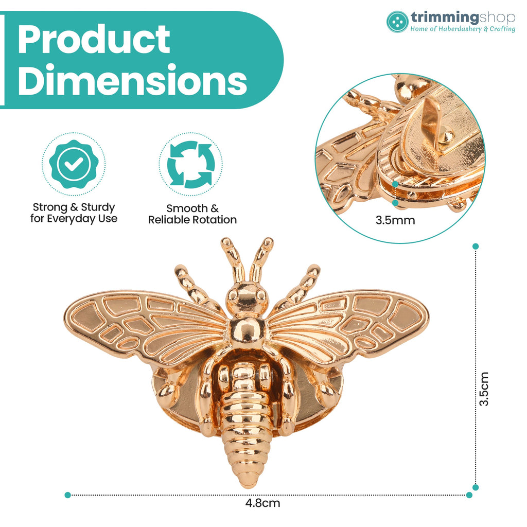 Bee-Shaped Twist Turn Lock for Bags