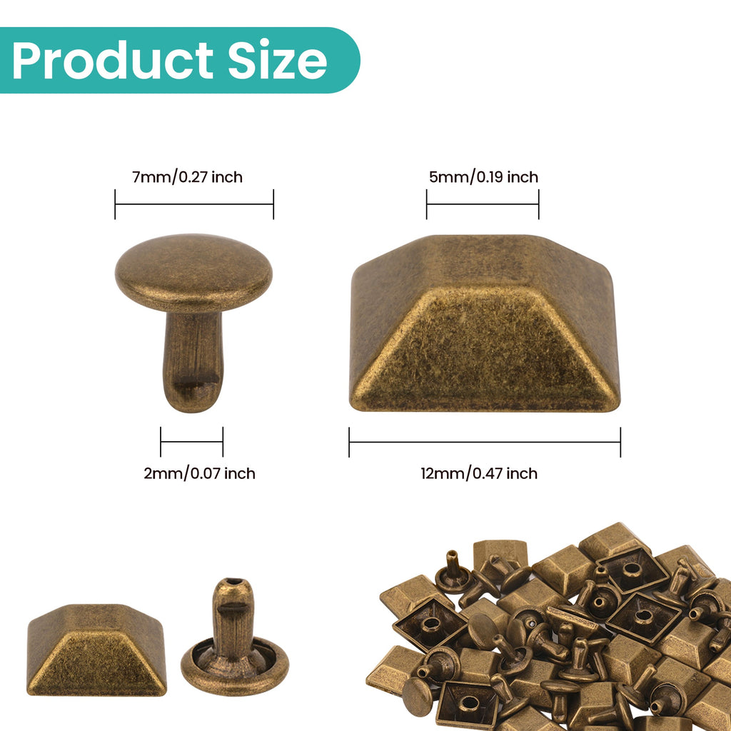 Pyramid Bag Feet Rivets – Decorative Metal Studs - 25pcs