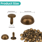 Half Round Bag Feet Rivets – Metal Dome Studs 25pc