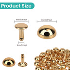 Half Round Bag Feet Rivets – Metal Dome Studs 25pc