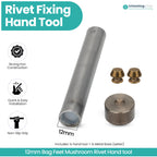 Mushroom Rivet Punch & Base Setter Tool - 12mm / 14mm