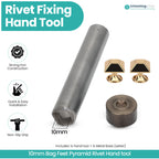 Pyramid Rivet Punch Tool & Base Setter - 10mm / 12mm
