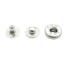 15mm S Spring Press Studs with Coloured Caps and Silver Components (10 Sets)