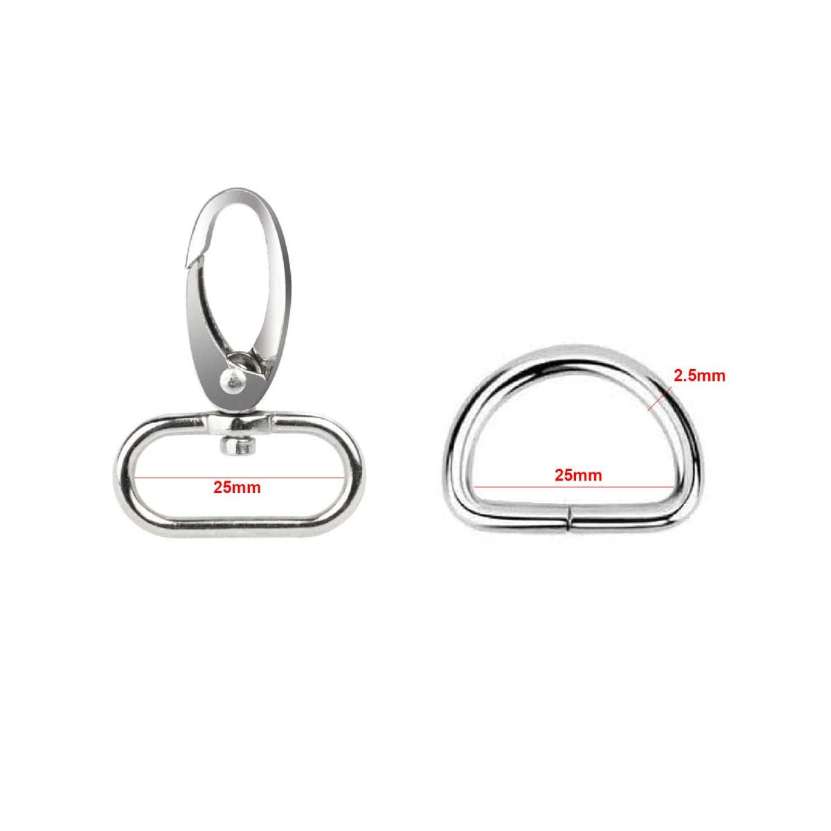 Metal Snap Hook & D Ring Pack (Pack of 20)
