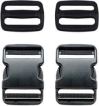 25mm Plastic Side Release Adjustable Buckle & Triglide Slides (Pack of 2)