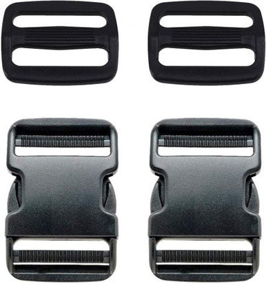 25mm Plastic Side Release Adjustable Buckle & Triglide Slides (Pack of 2)