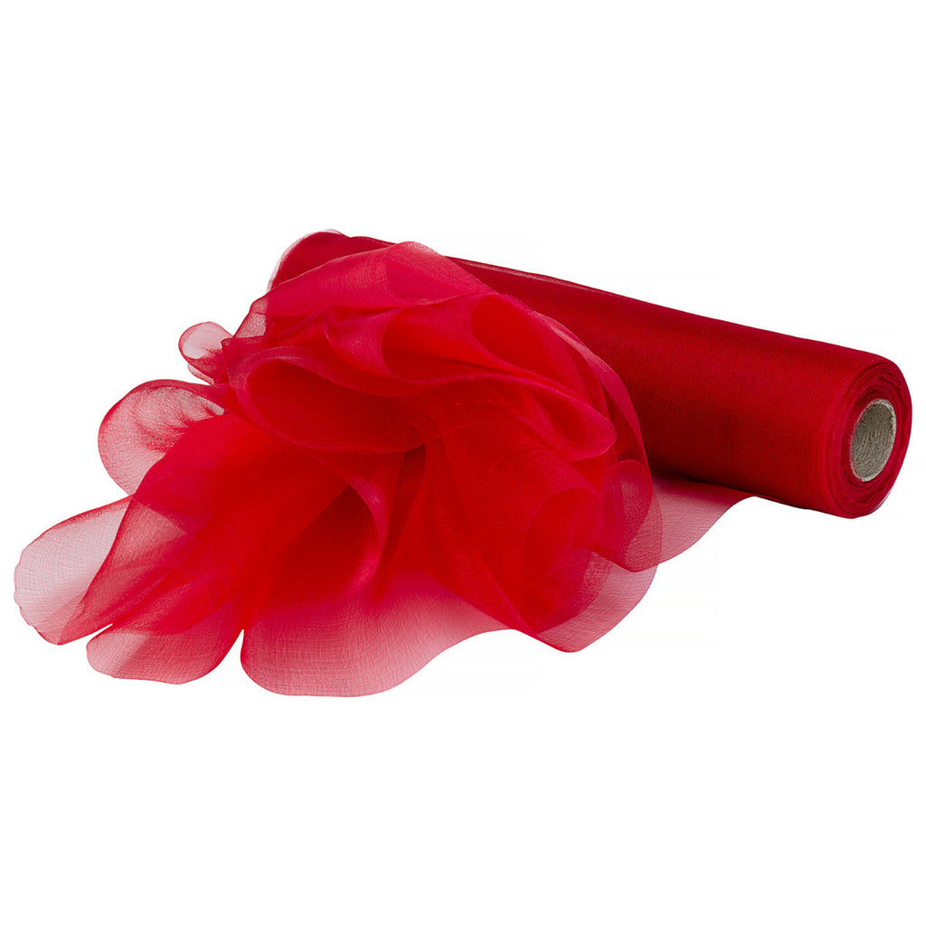 29cm Organza Snow Sheer Rolls Bundle - Red (Pack of 5 x 25m Rolls)