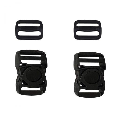 25mm Plastic Side Release Buckles & Triglide Sliders (Pack of 2)