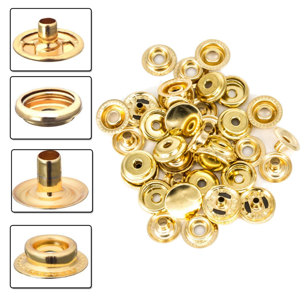 4-Part Brass Press Studs - Large
