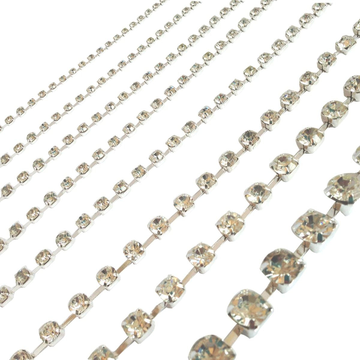 4.5mm Diamante Silver Trim Chain - 2m