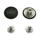 17mm Black Jeans Buttons with Pins (Pack of 8)