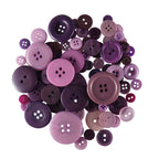 Purple Buttons in Mixed Sizes - 100g Bag