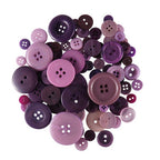 Purple Buttons in Mixed Sizes - 100g Bag