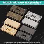 Rectangular Magnetic Edge Clasp Plates (Set of 2) - Bronze, Gold, Gunmetal, Silver