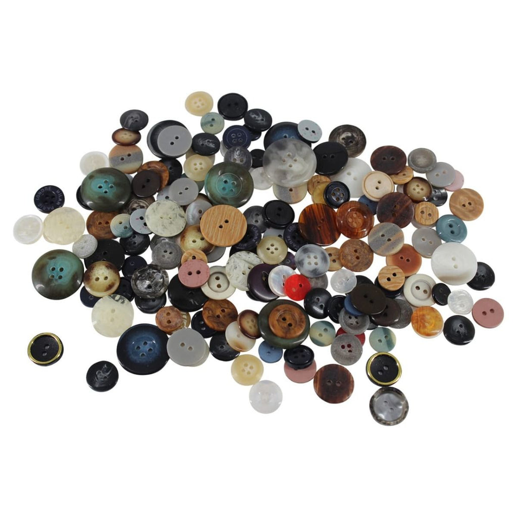 Plastic Buttons, Mixed - 100g