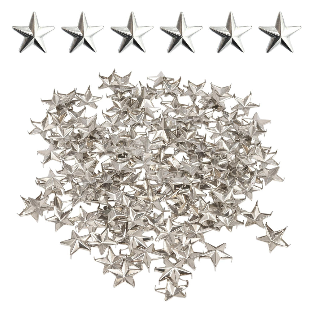 12mm Silver Star Studs with Prongs - Pack of 50