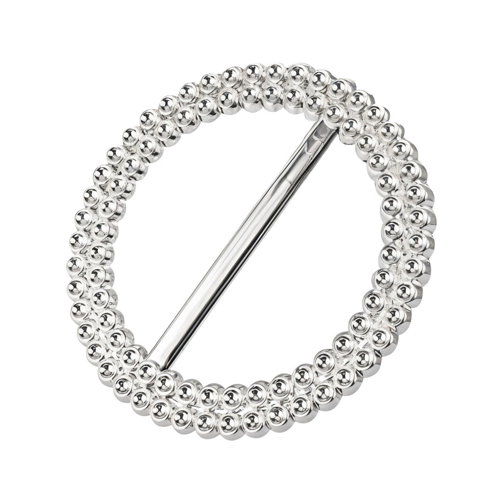 Silver Round Slider Buckle with Rhinestone