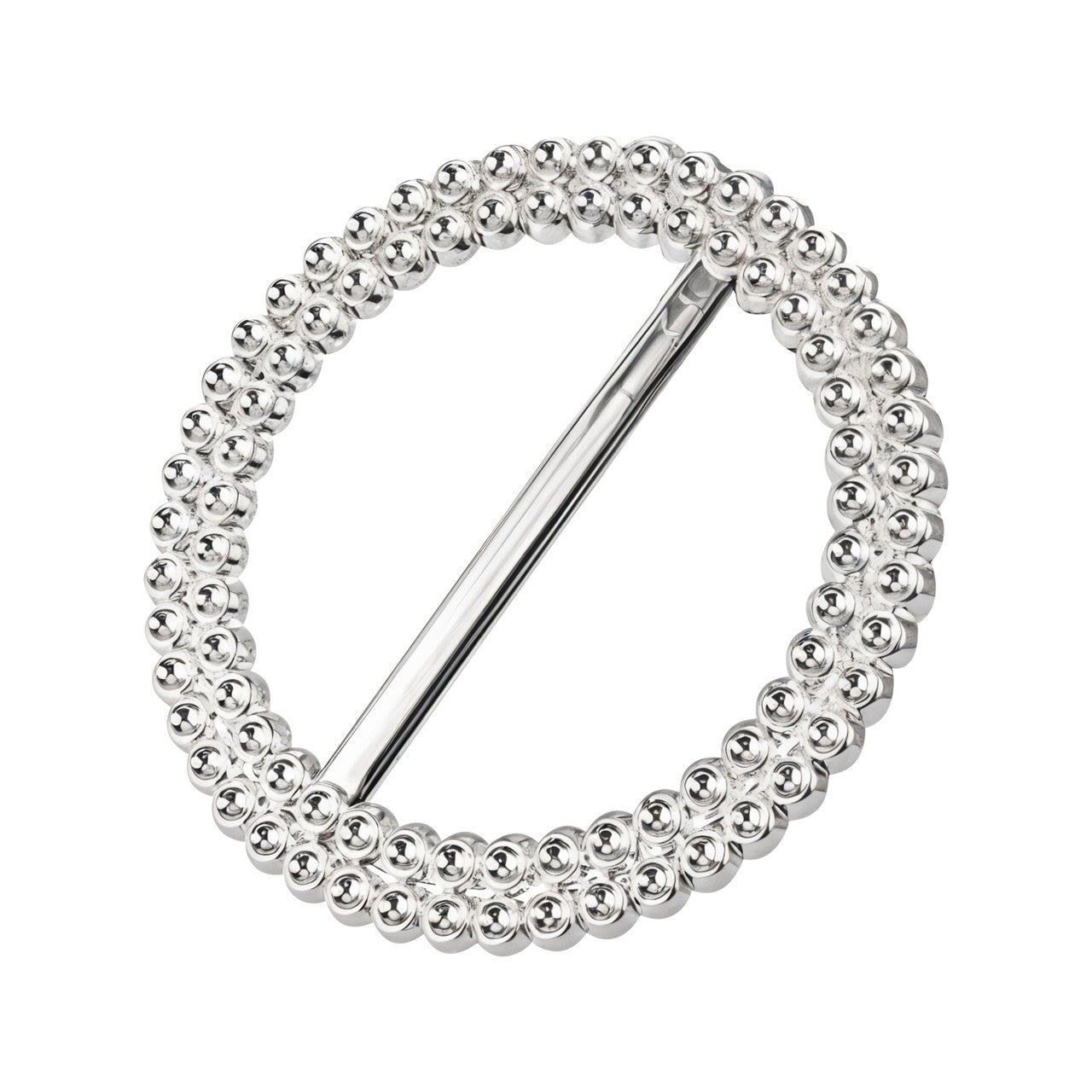 Silver Round Slider Buckle with Rhinestone
