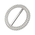 Silver Round Slider Buckle with Rhinestone