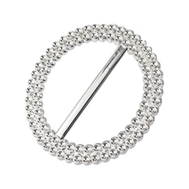 Silver Round Slider Buckle with Rhinestone