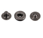 15mm S Spring Press Studs with Colour Caps and Gunmetal Components - (10 Sets)
