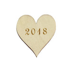 4cm Wooden Hearts Embellishment with Engraving - (Pack of 5) 2018