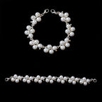 Sew-On White Pearl with Silver Metal Motif