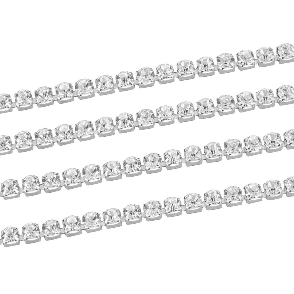 Trim with Silver Square Diamantes