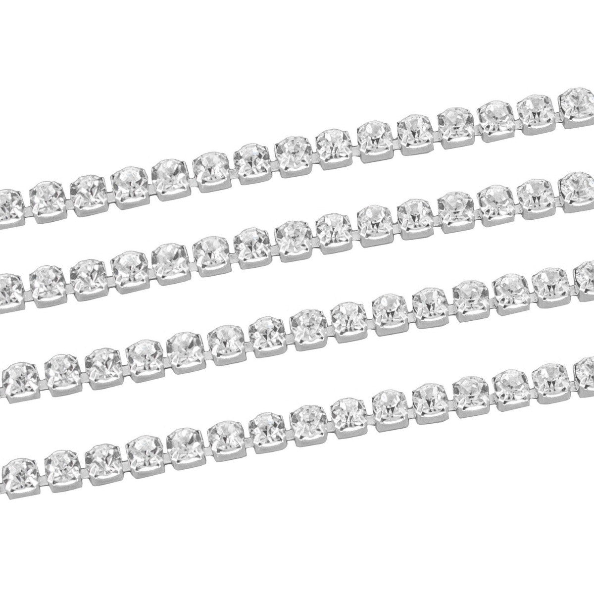 Trim with Silver Square Diamantes