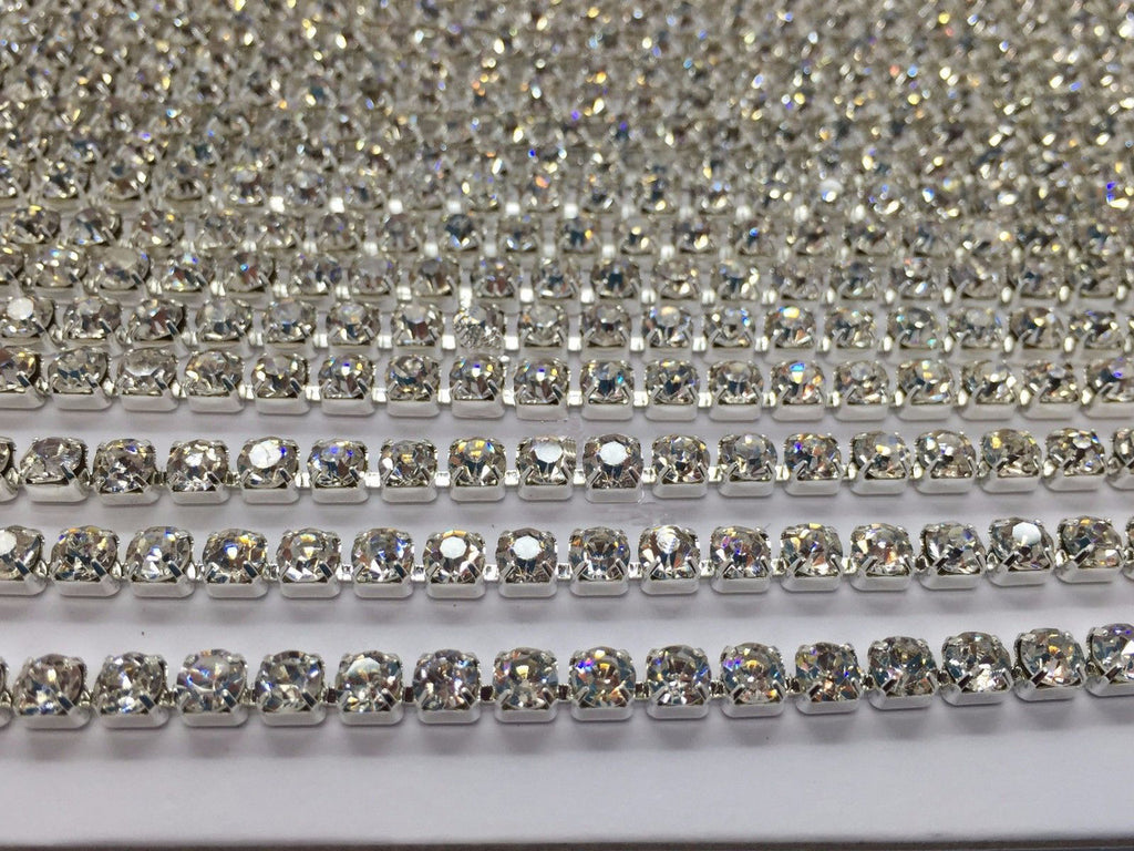 Trim with Silver Square Diamantes