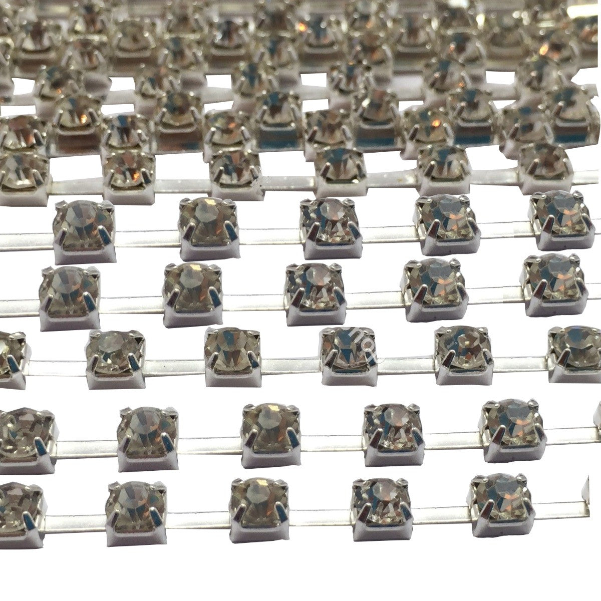 Trim with Silver Square Diamantes