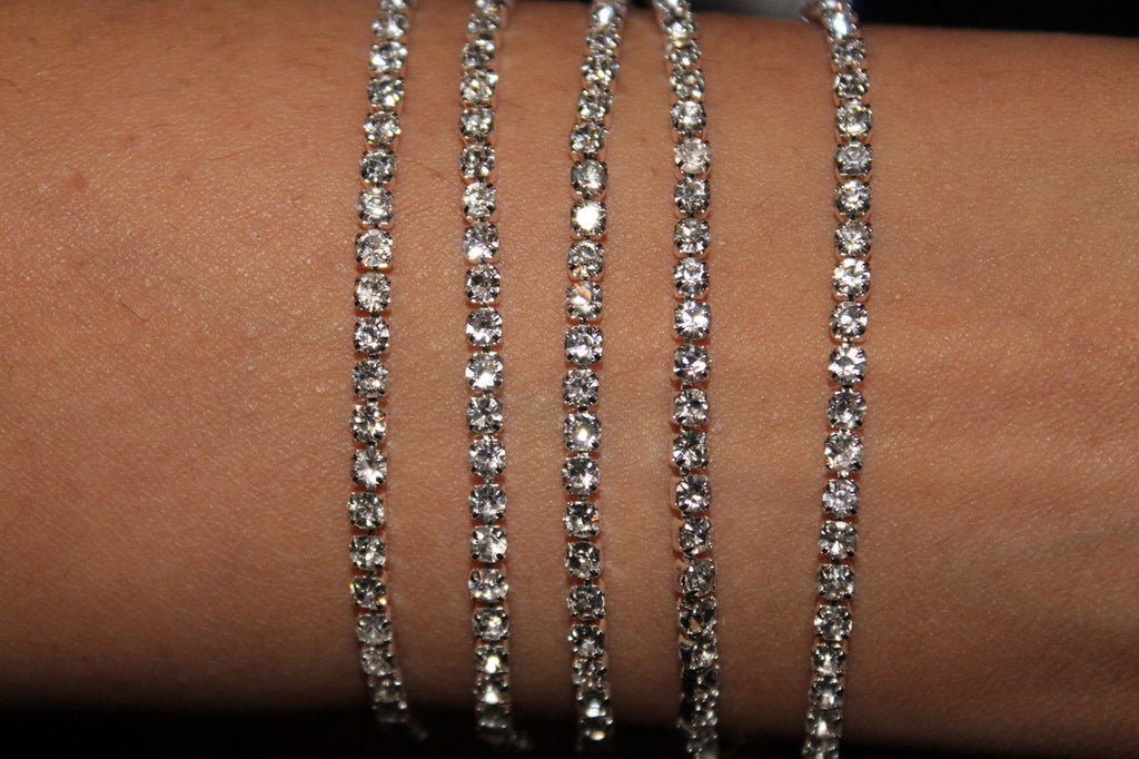 Trim with Silver Square Diamantes