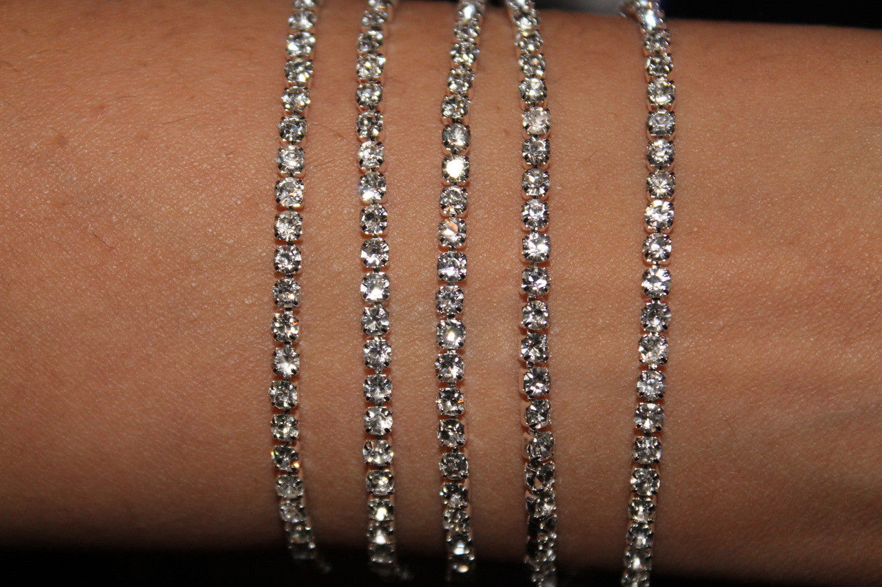 Trim with Silver Square Diamantes