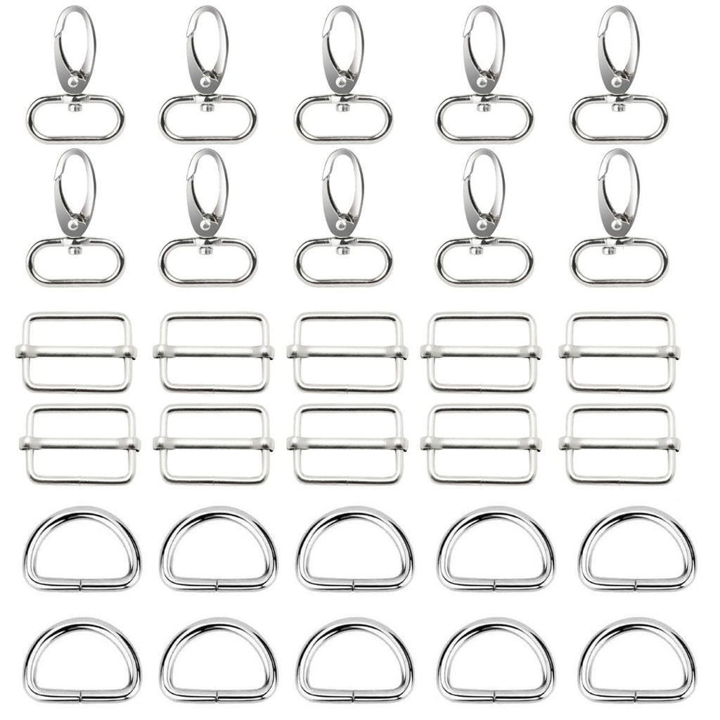 Metal Snap Hook, Slider Buckle & D Ring Pack (Pack of 30)