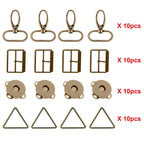Metal Triangle Rings, Snap Hooks, Roller Buckles & Magnetic Snap Buttons Set (Pack of 40)