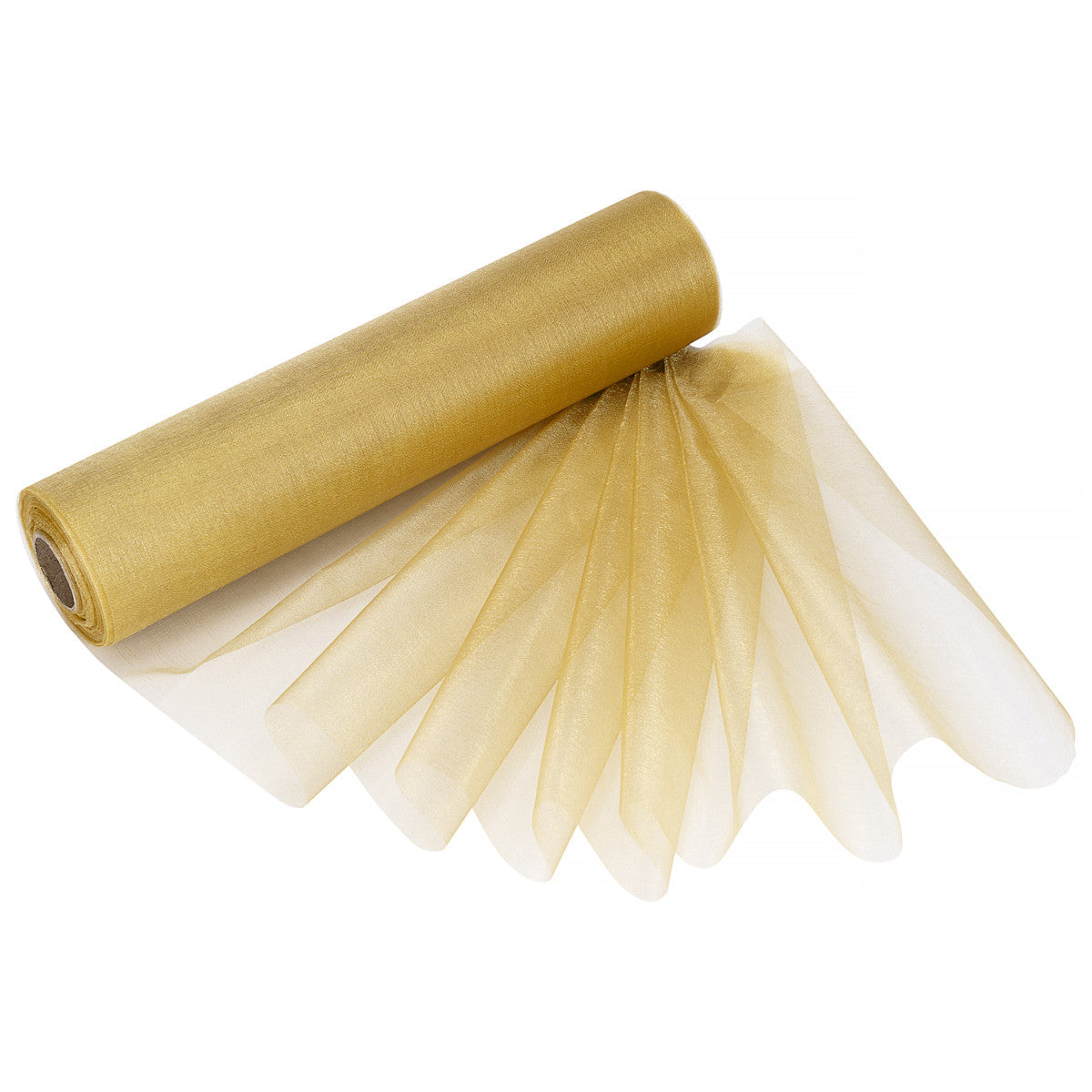 29cm Organza Snow Sheer Rolls Bundle - Gold (Pack of 5 x 25m Rolls)
