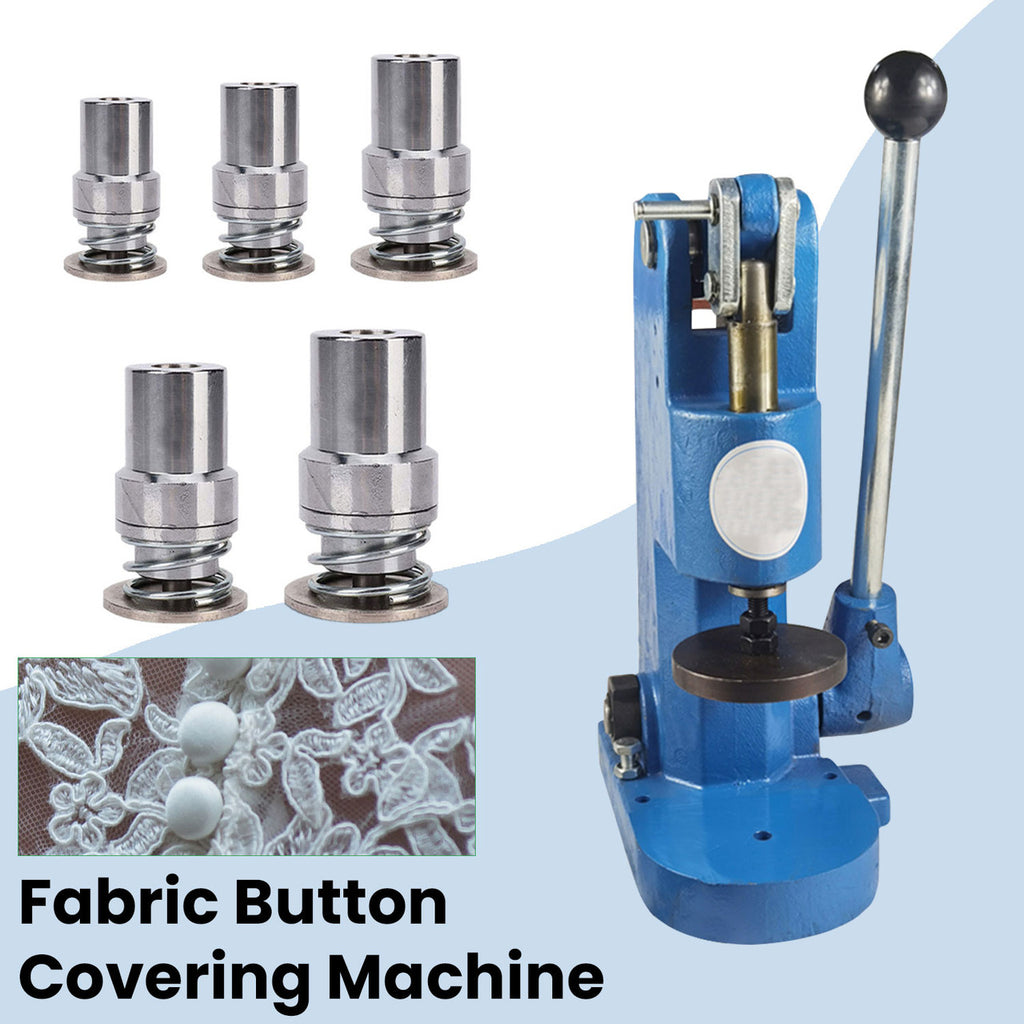 Blue Fabric Button Covering Hand Press Machine + Die Set