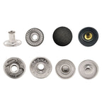 PRYM 15mm Small S Spring Press Studs with Black Plastic Cap (10 Sets)