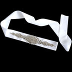 Diamante Motif on White Ribbon
