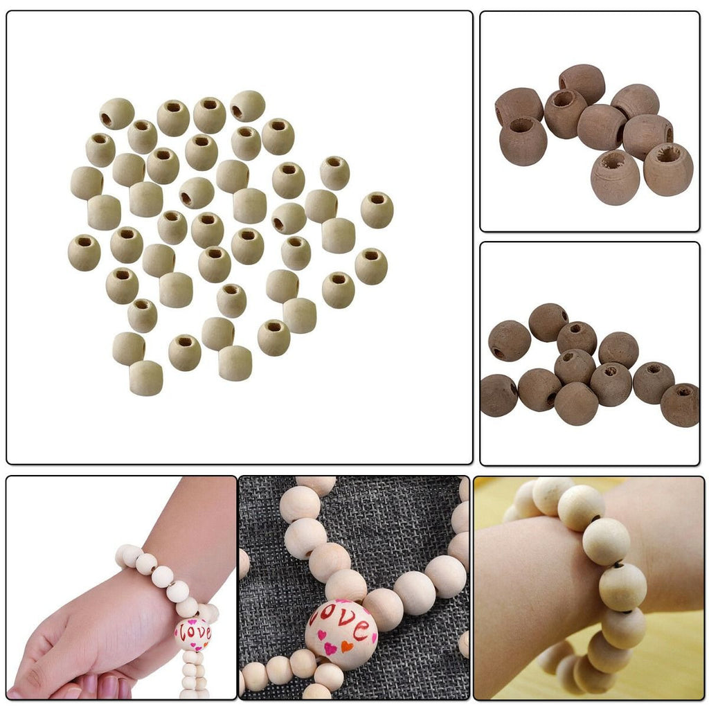 Natural Wood Oval Beads - (25 Sets)