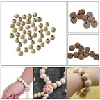 Natural Wood Oval Beads - (25 Sets)