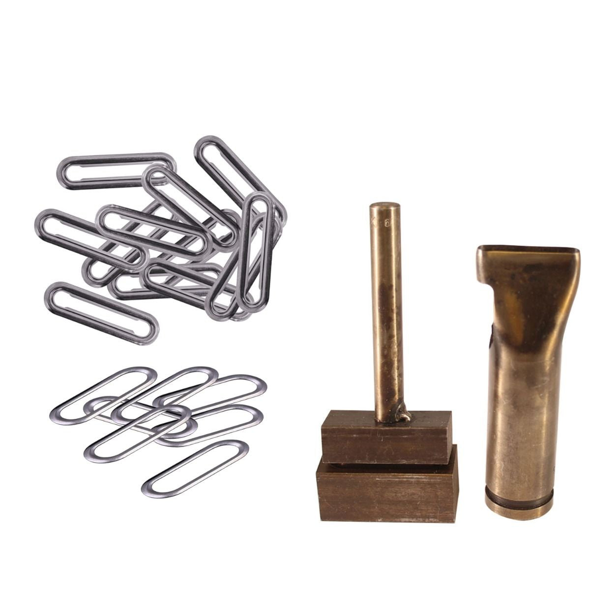 Brass Oval Eyelets with Washers and Fixing Hand Tool (Pack of 50)