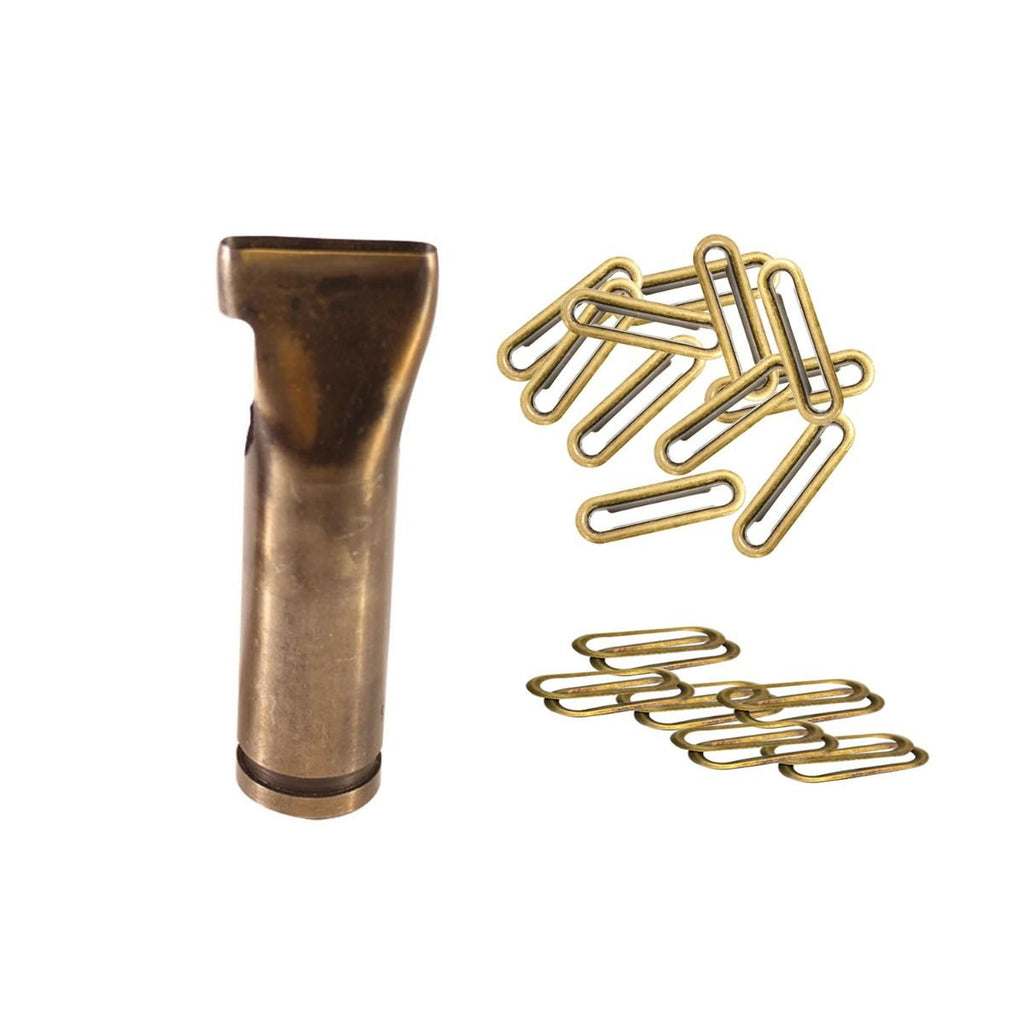 Brass Oval Eyelets with Washers and Fixing Hand Tool (Pack of 50)
