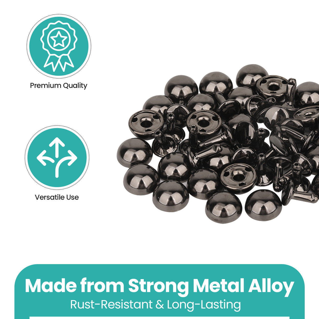 Half Round Bag Feet Rivets – Metal Dome Studs 25pc