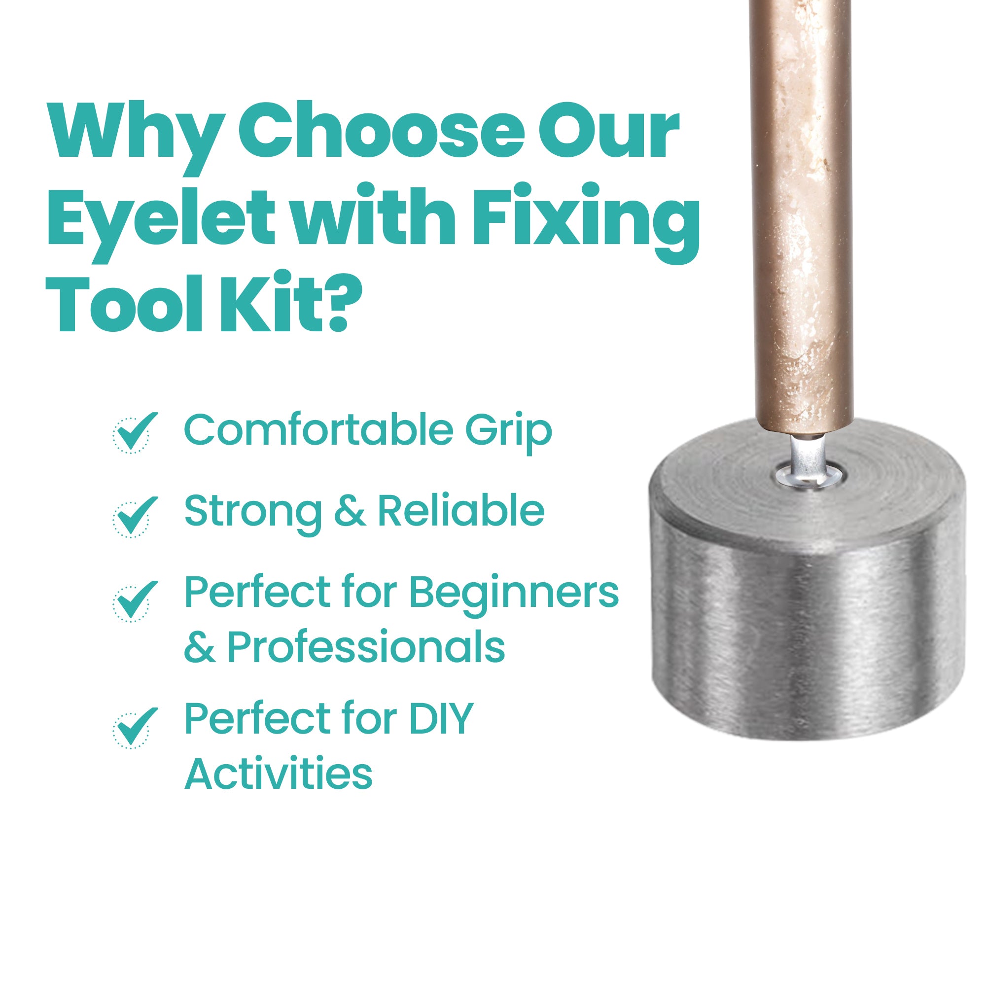 Iron Eyelets with Washers and Hand Tool Set