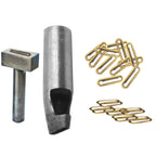 Brass Oval Eyelets with Washers and Fixing Hand Tool (Pack of 50)