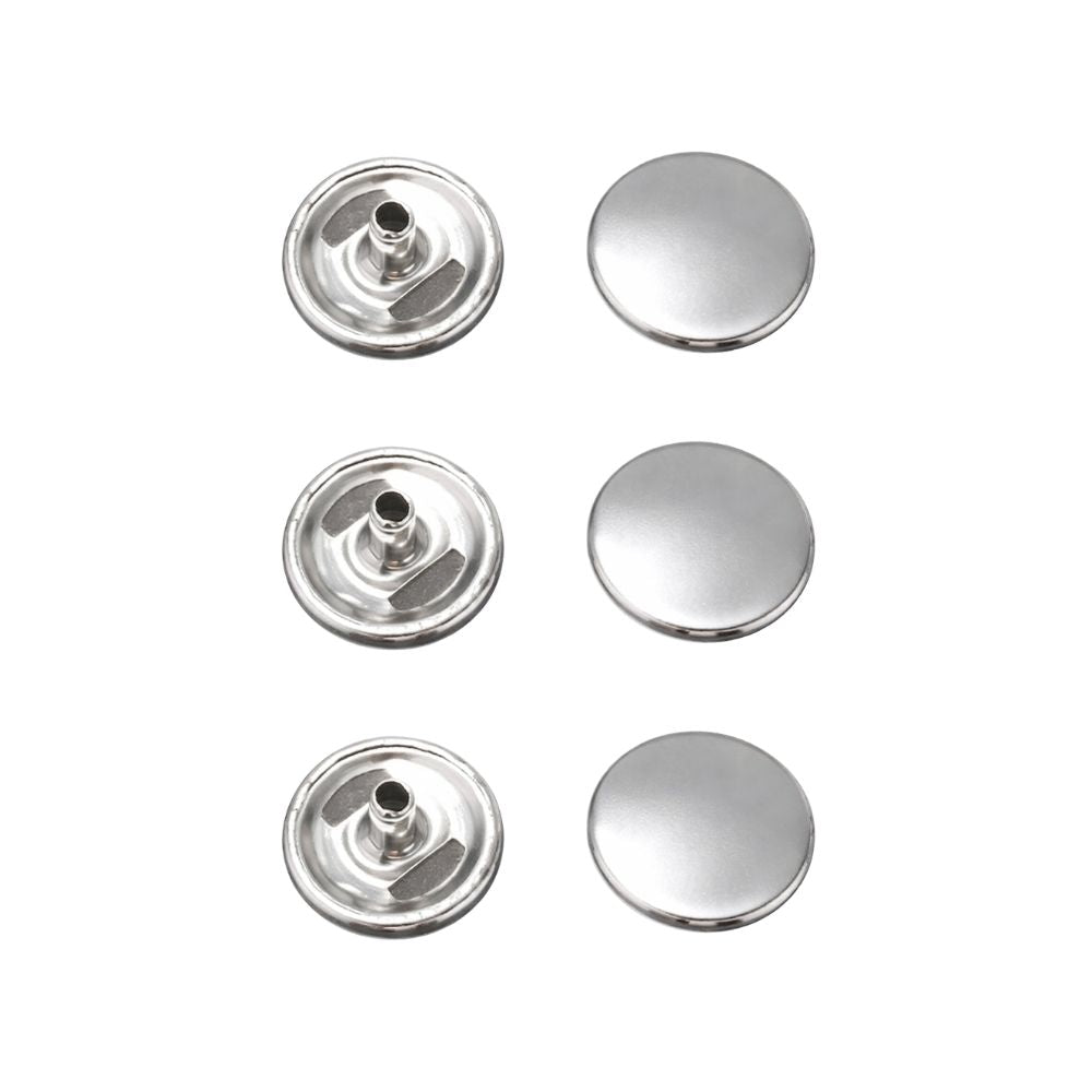 15mm Silver Press Stud Caps - Large (Pack of 1)