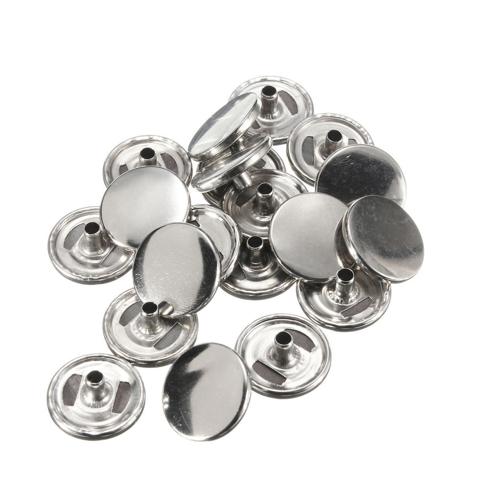 15mm Silver Press Stud Caps - Large (Pack of 1)
