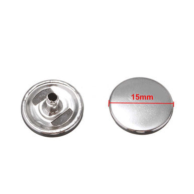 15mm Silver Press Stud Caps - Large (Pack of 1)