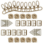 Metal Triangle Rings, Snap Hooks, Roller Buckles & Magnetic Snap Buttons Set (Pack of 40)